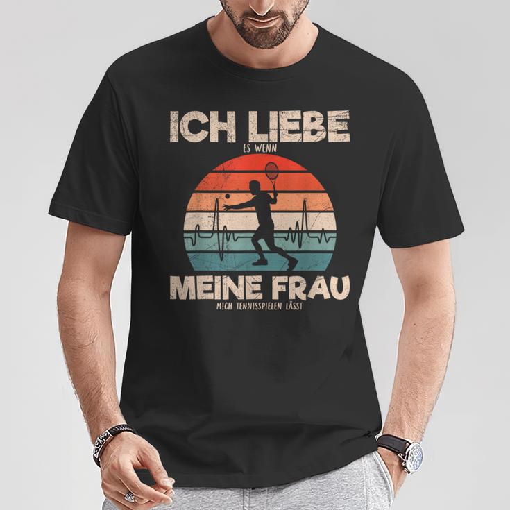 Ich Liebe Es Wenn Meine Frau Mich Tennis Games Lässt T-Shirt Lustige Geschenke