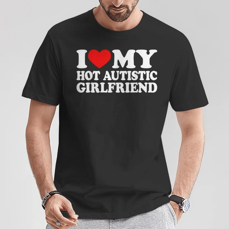 Ich Liebe Meine Heiße Autistische Freundin Ich Herz Meine Gf Mit Autism T-Shirt Lustige Geschenke