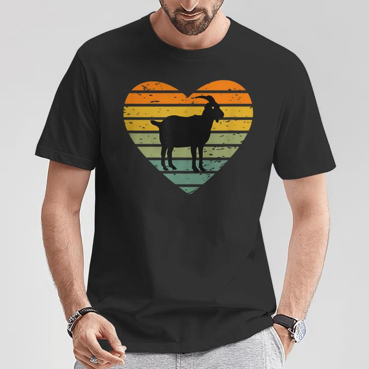 Ich Liebe Ziegen Retro Heart Goat Farm T-Shirt Lustige Geschenke