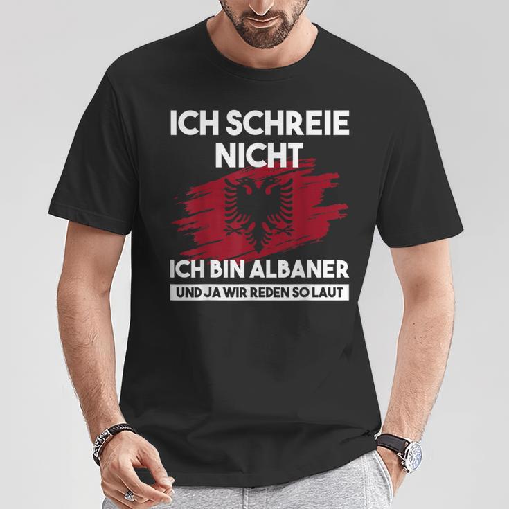 Ich Schreie Nicht Ich Bin Albaner Albanian Eagle T-Shirt Lustige Geschenke