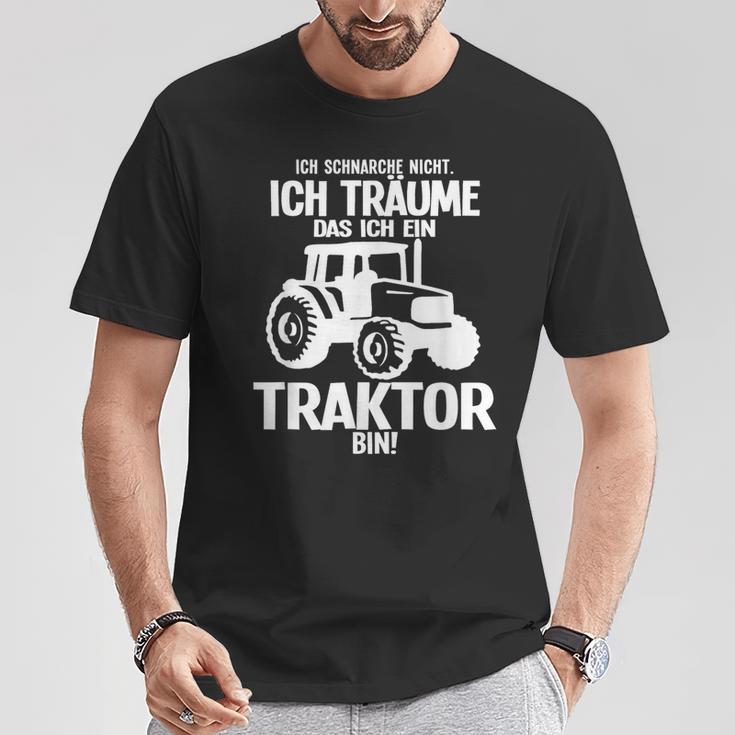 Ich Träume Ich Bin Ein Traktor Farmers Black S T-Shirt Lustige Geschenke