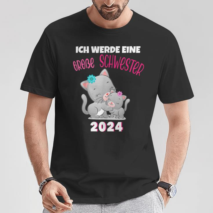 Ich Werde Eine Große Schwester 2024 Cat T-Shirt Lustige Geschenke