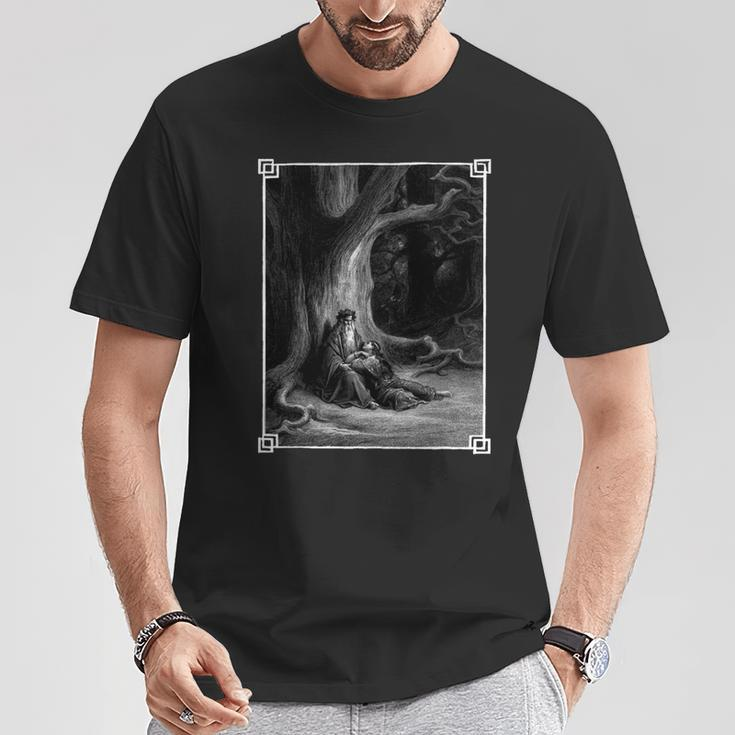Idyllen Des Königs Gotisch Okkulten Heidnischen Gustave Dore Mittelalter T-Shirt Lustige Geschenke