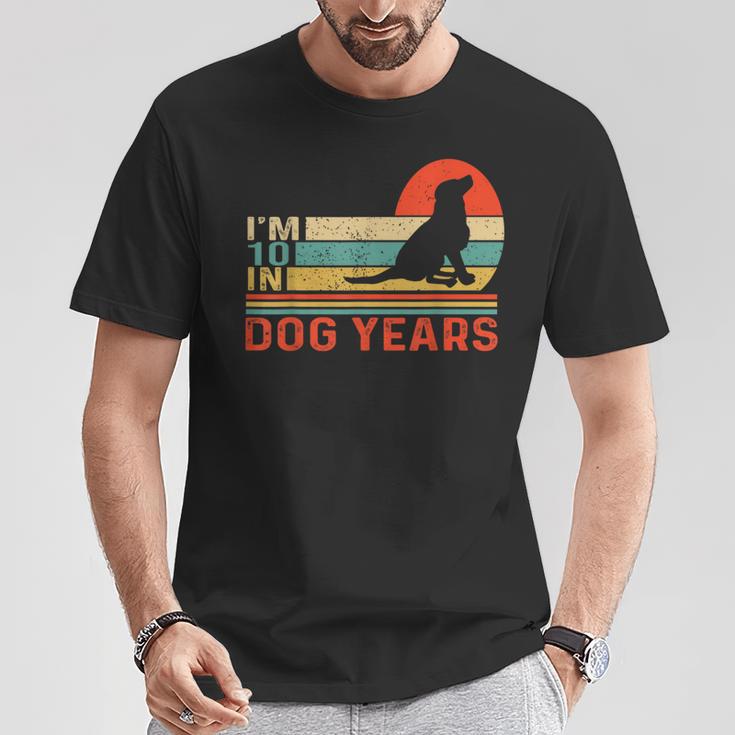 I'm 10 In Dog Years Vintage 70Th Birthday 70 Years Old T-Shirt Unique Gifts