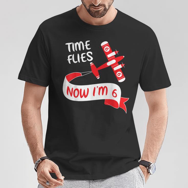 Now I'm 6Th Birthday Time Flies Child 6 Year Old Cool B-Day T-Shirt Unique Gifts