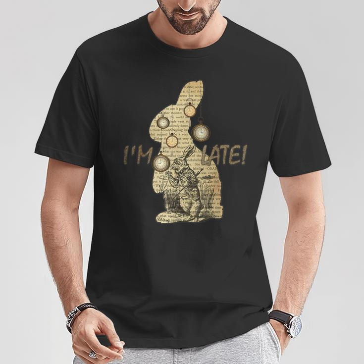 I'm Late Alice In Wonderland RabbitT-Shirt Lustige Geschenke