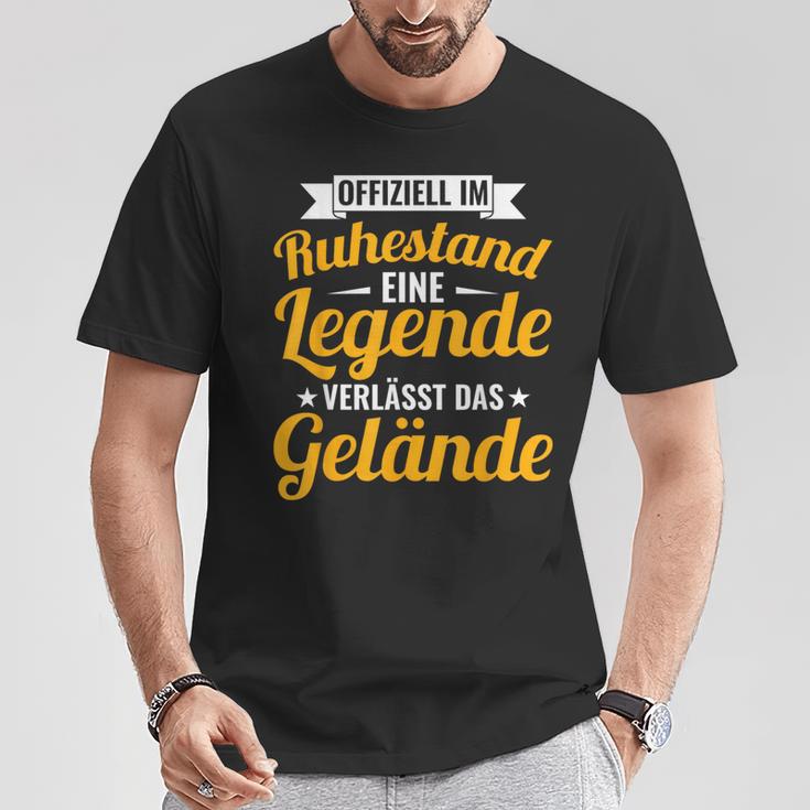 Im Ruhestand Legende Verlässt Gelände Schwarzes T-Shirt für Herren Lustige Geschenke