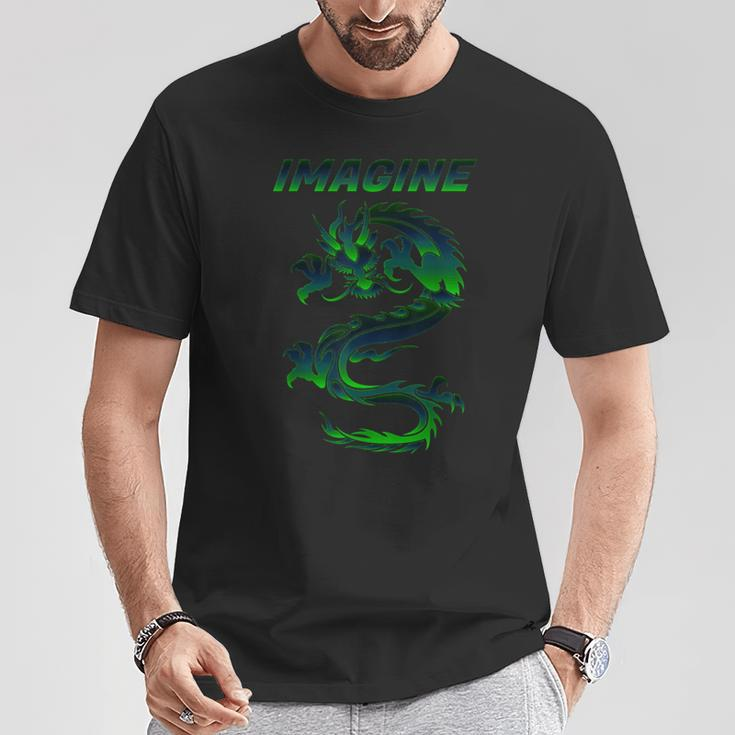 Imagine Fantasy Dragon Tattoo Style T-Shirt Unique Gifts