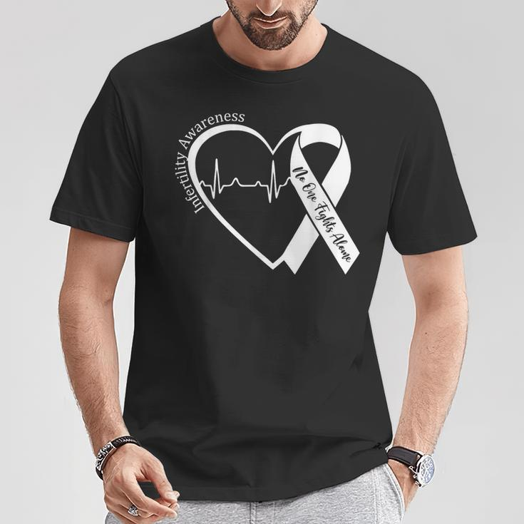 Infertility Awareness Heart Orange Ribbon Ivf Transfer Day T-Shirt Unique Gifts