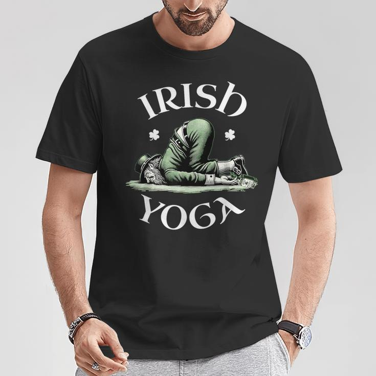 Irish Yoga Festive Green St Paddy's Day Humor T-Shirt Funny Gifts