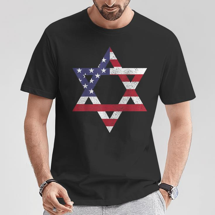 Israel American Flag Star Of David Israelite Jew Jewish T-Shirt Personalized Gifts