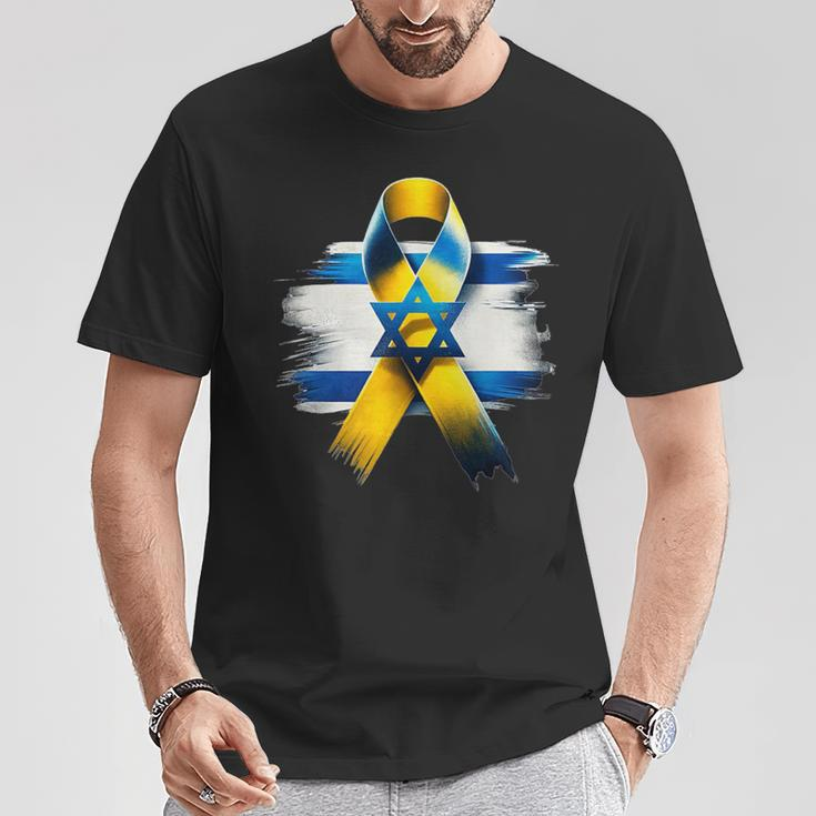 Israel Flag Yellow Ribbon Bring Them Home Now Israel T-Shirt Unique Gifts