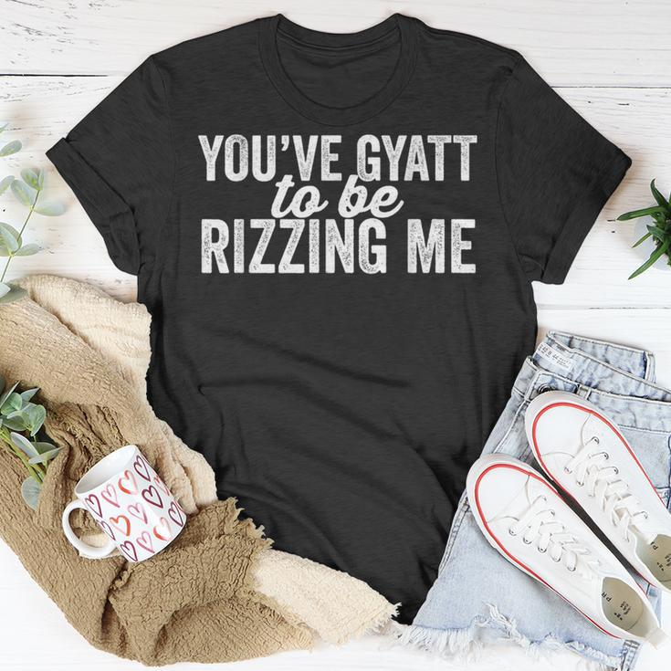 Italian Meme You've Gyat To Be Rizzing Me Retro T-Shirt Unique Gifts