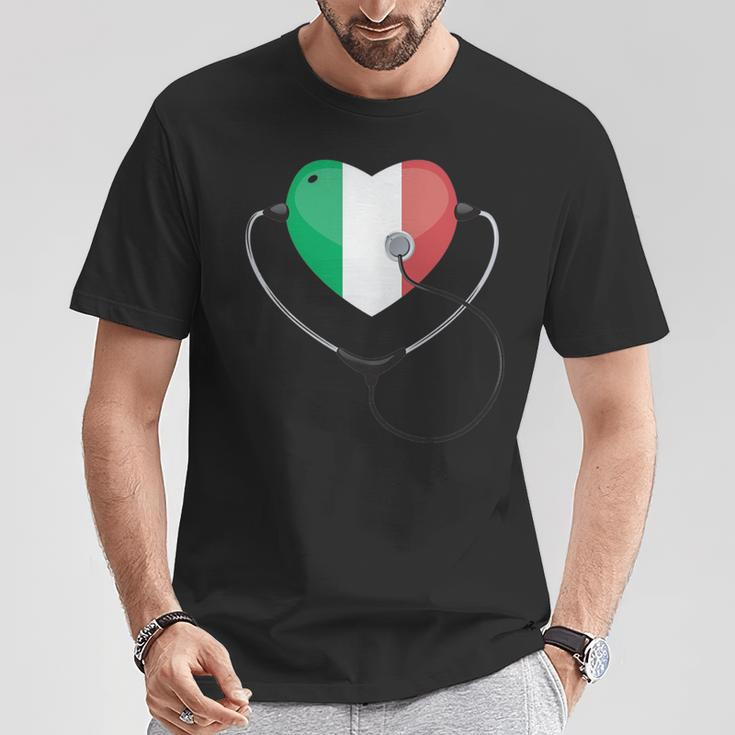 Italian Nurse Doctor National Flag Colors Of Italy Medical T-Shirt Unique Gifts