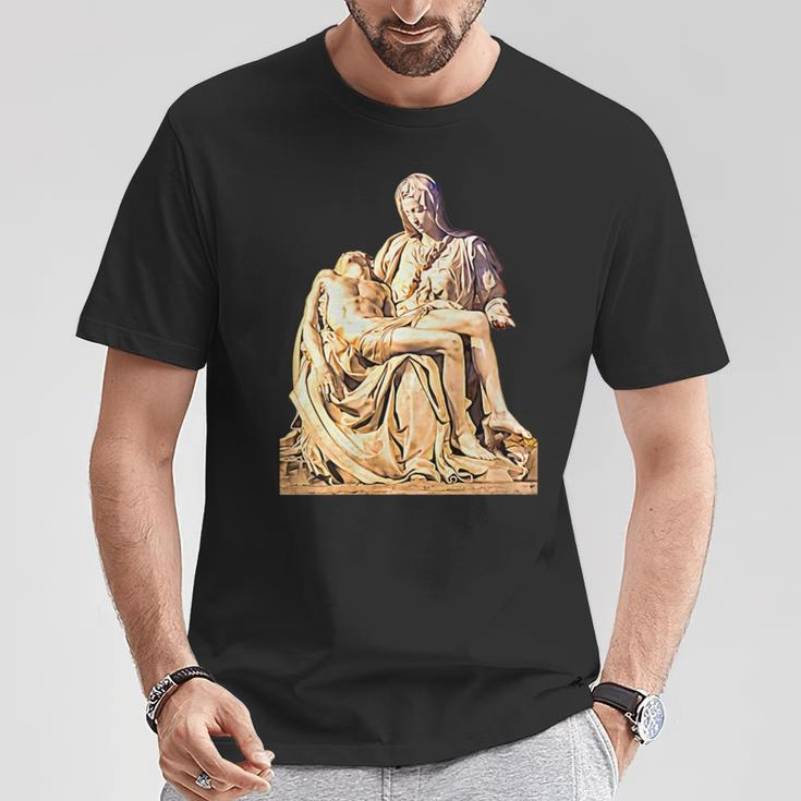 Italian Sculptor Michelangelo Pieta Statue Jesus Mother Mary T-Shirt Unique Gifts