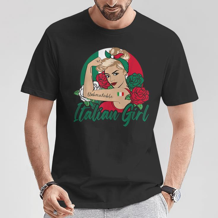 Italienisches Mädchen Retro-T-Shirt, Stolzes Design im Vintage-Stil Lustige Geschenke