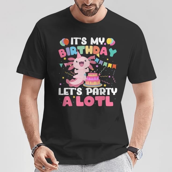 Its My Birthday Lets Party Aloti Axolotl Family Party Decor T-Shirt Unique Gifts