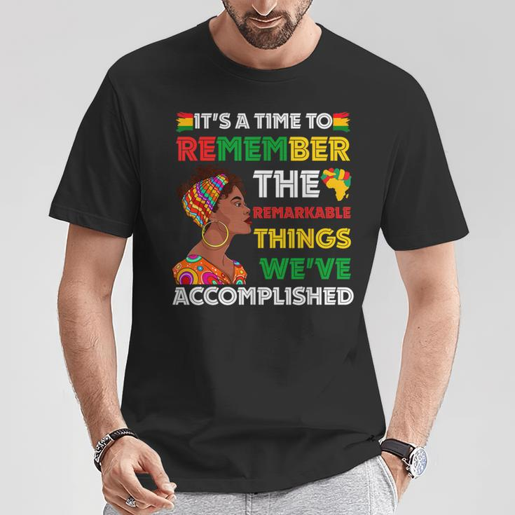 It's Time Remember Black History African Black Pride Women T-Shirt Unique Gifts