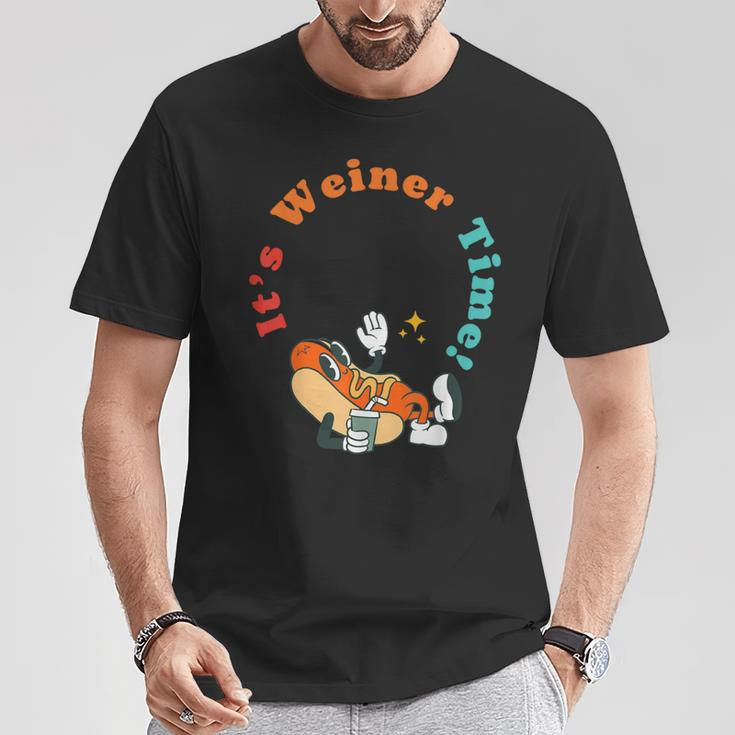 It's Weiner Time Hot Dog Vintage Apparel T-Shirt Unique Gifts