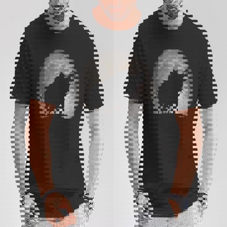 Jabalí Mirando A La Luna Camiseta unisex Regalos divertidos