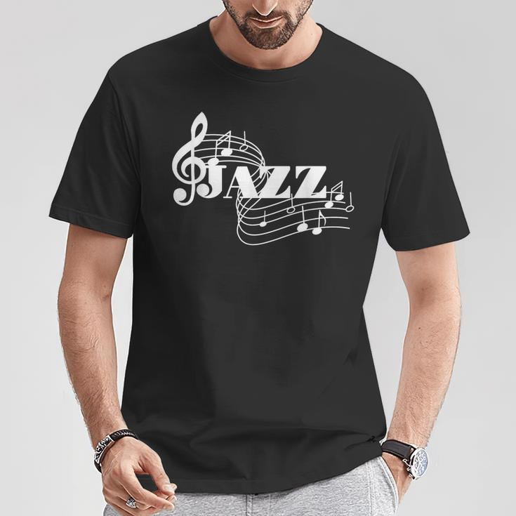 Jazz Musician Sheet Music Jazz Notes T-Shirt Unique Gifts