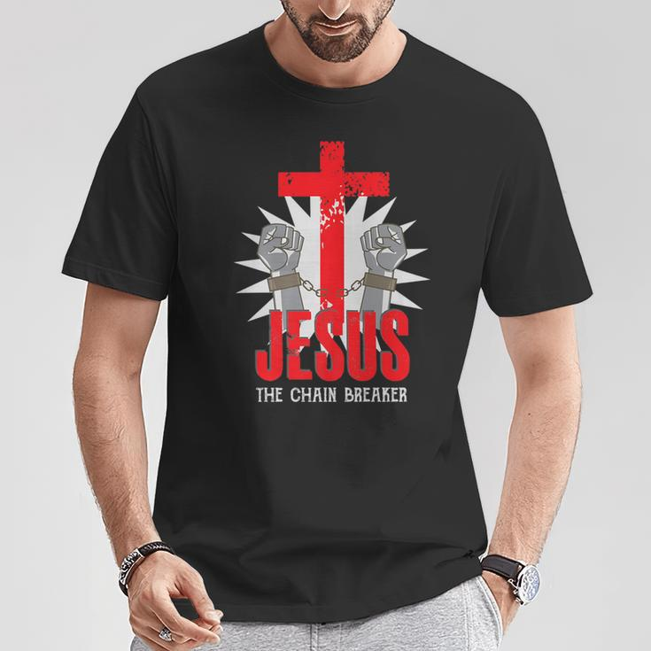 Jesus The Chain Breaker Christian Faith Saying Cross T-Shirt Unique Gifts