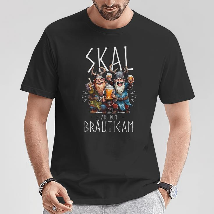 Jga Vikings Skal Auf Den Bräutigam Vikings T-Shirt Lustige Geschenke