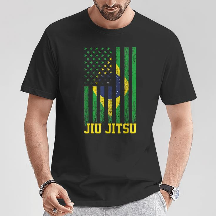 Jiu Jitsu Brazilian Bjj Brazil United States Flag Brazilian T-Shirt Unique Gifts