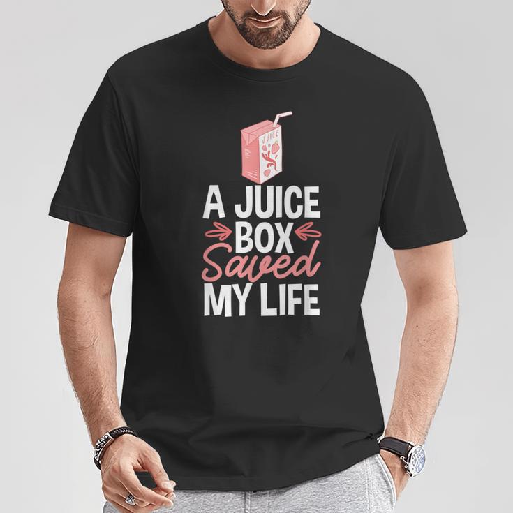 A Juice Box Saved My Life Diabetes Dm Ketoacidosis Diabetic T-Shirt Unique Gifts