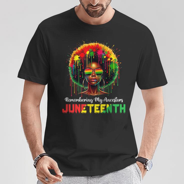 Junenth Black African Hair Remembering My Ancestors T-Shirt Unique Gifts