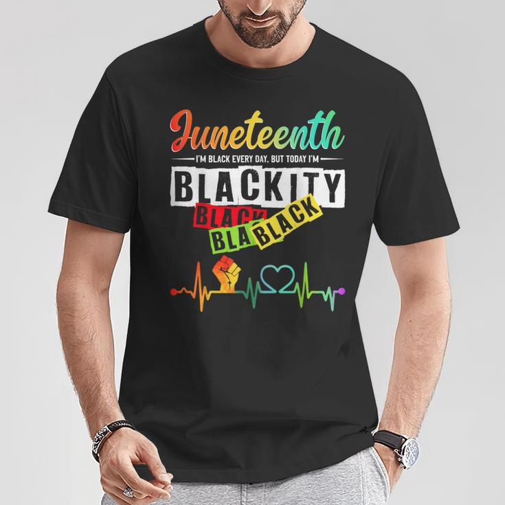 Junenth Blackity Heartbeat Black History African America T-Shirt Funny Gifts