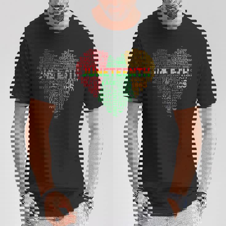 Junenth Heart Freedom African American N Girls Women T-Shirt Unique Gifts