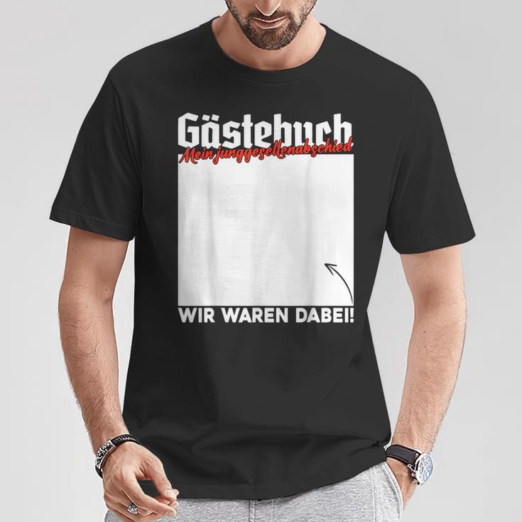 Junggesellenabschied Party Gästebuch Unterschrift Jga T-Shirt Lustige Geschenke