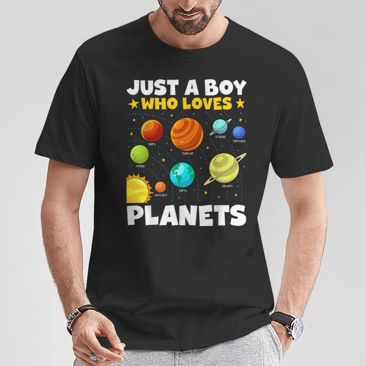Just A Boy Who Loves Planets Solar System Space Science T-Shirt Unique Gifts