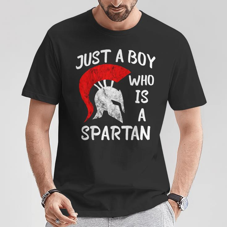 Just A Boy Who Is A Spartan Sparta Soldier Gladiator T-Shirt Unique Gifts