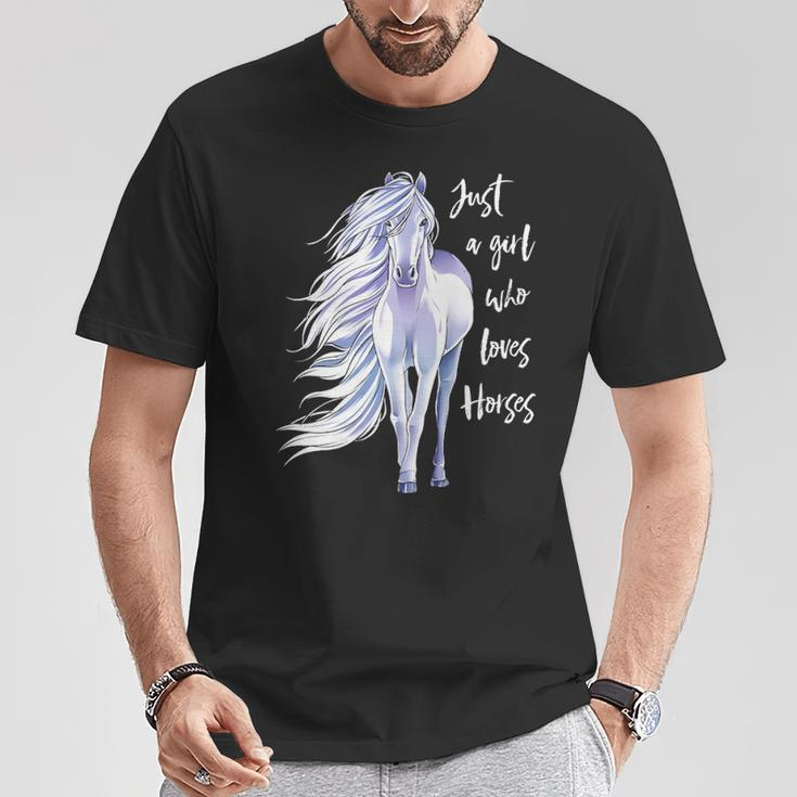 Just A Girl Who Loves Horses Horse Riding Women T-Shirt Unique Gifts