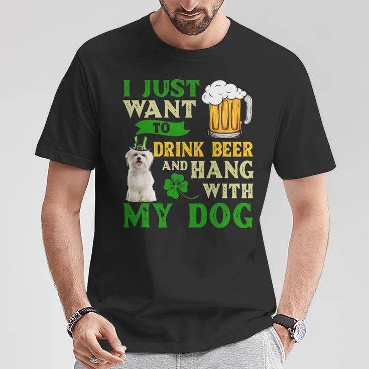 I Just Want To Drink Beer And Hang With My Maltese T-Shirt Unique Gifts