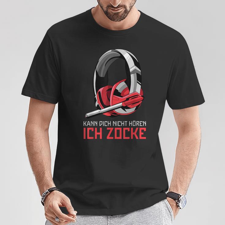 Kann Dich Nicht Hören Ich Zocke Gamer Headset Gamer T-Shirt Lustige Geschenke