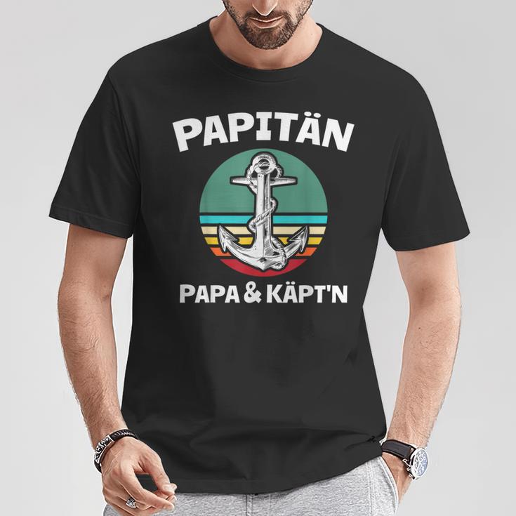 Kapitän Papa Segeln Boot Anker Papitän T-Shirt Lustige Geschenke