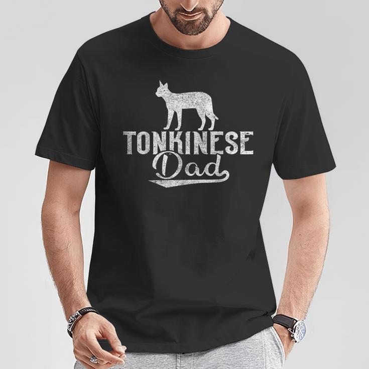 Katzenbesitzer Katzen Papa Tonkinese Dad T-Shirt Lustige Geschenke