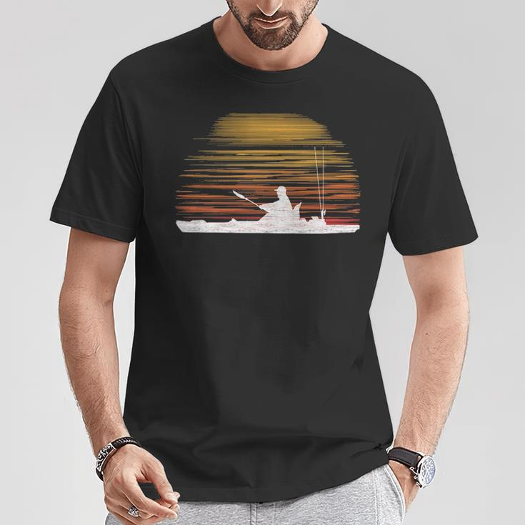 Kayak Bass Fishing Kayaking Angler Fisherman Sunset T-Shirt Unique Gifts