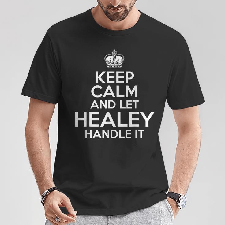 Keep Calm And Let Healey Handle It Custom Name T-Shirt Funny Gifts