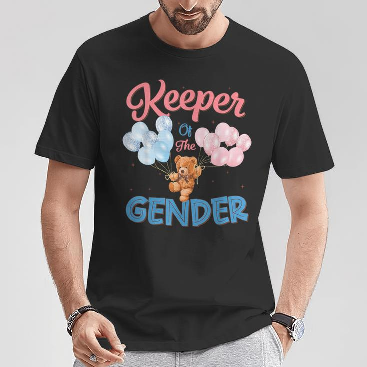 Keeper Of The Gender Reveal Baby Bear Balloons Party T-Shirt Unique Gifts