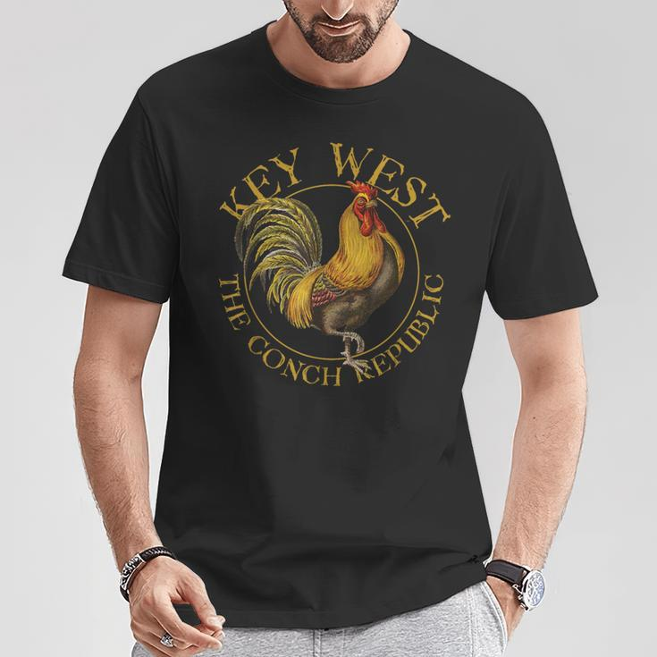 Key West Florida Vintage Rooster Souvenir T-Shirt Unique Gifts