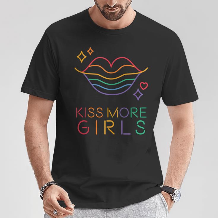 Kiss More Girls Lgbt Cute Lesbian Vintage Lips Pride Month T-Shirt Unique Gifts