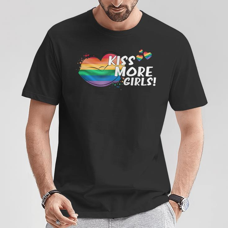 Kiss More Girls Lgbt Lgbtq Pride Awareness Lesbian Women T-Shirt Unique Gifts