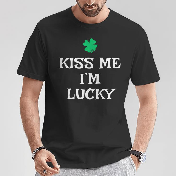 Kiss Me I'm Lucky St Patrick's Day Irish Luck T-Shirt Personalized Gifts
