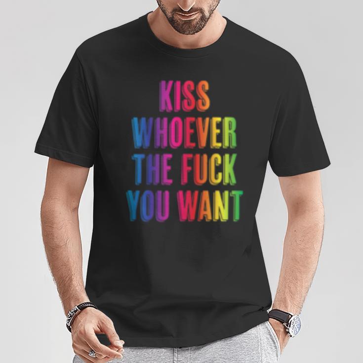 Kiss Whoever The Fuck You Want F Gay Pride Lgbt T-Shirt Unique Gifts