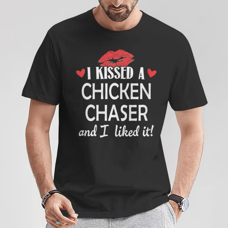 I Kissed A Chicken Chaser Married Dating Anniversary T-Shirt Unique Gifts