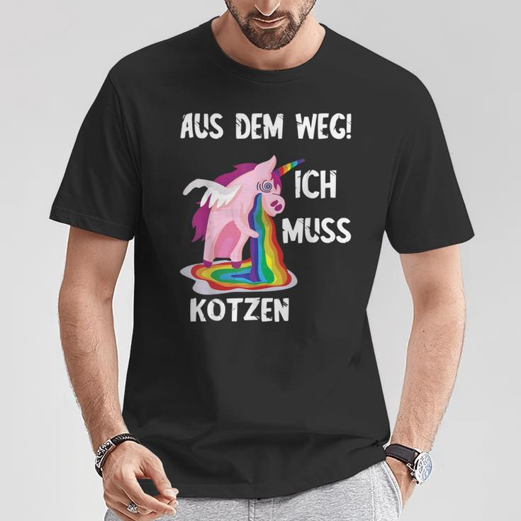 Kotz Unicorn Ich Muss Kotzen Party Unicorn Puke T-Shirt Lustige Geschenke